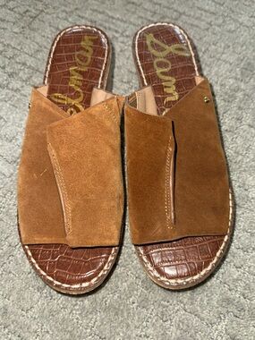 Women’s Sam Edelman Suede Slide Sandals in Brown